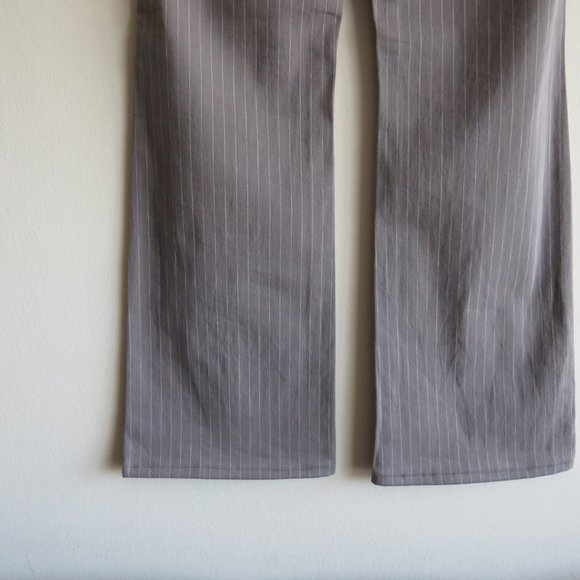 New Women’s Express Chino Lt Grey Striped Casual Jeans Bootcut Leg Pants Size 6 - Picture 5 of 11